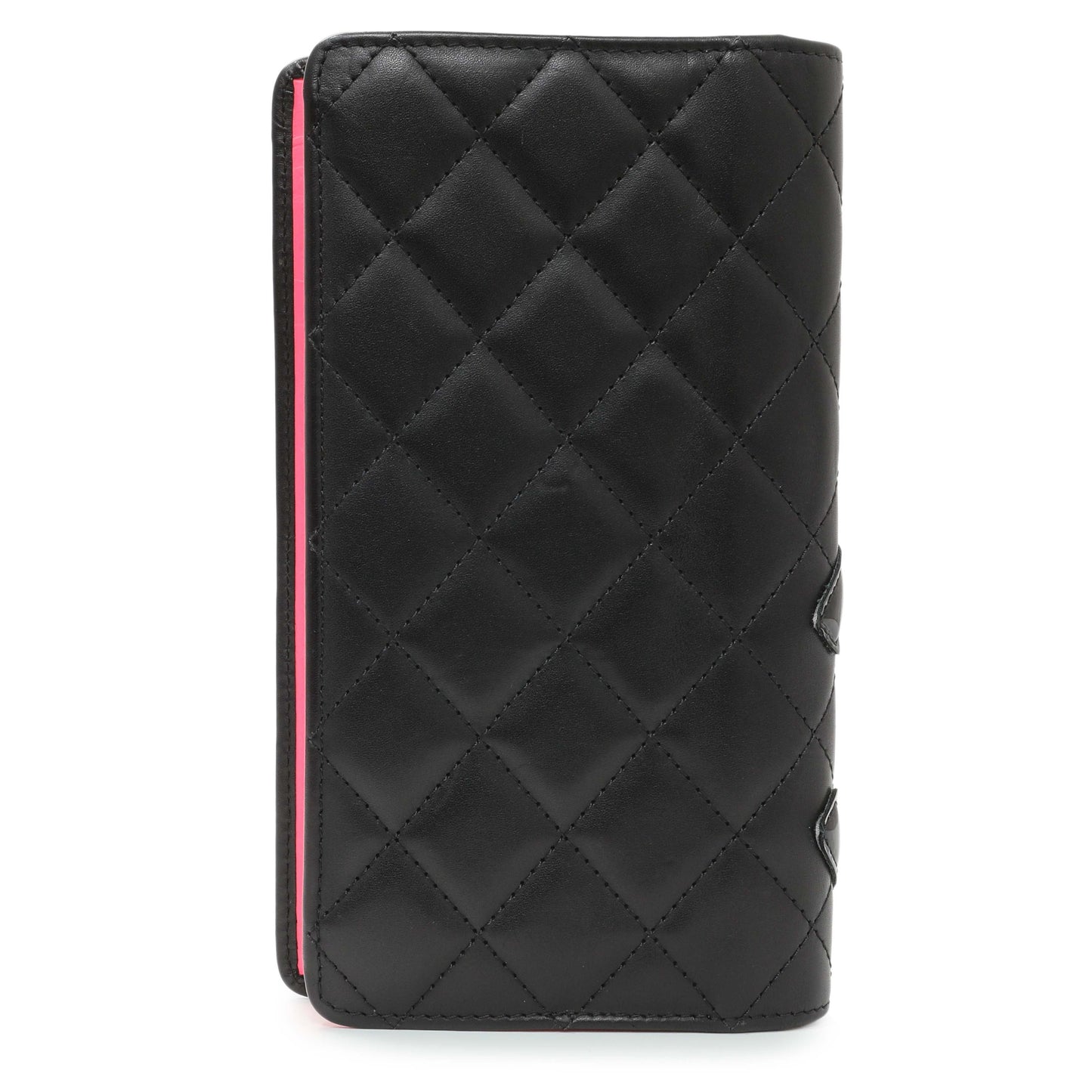 Exclusive Chanel Black Calfskin Quilted Cambon Yen Wallet — Side View
