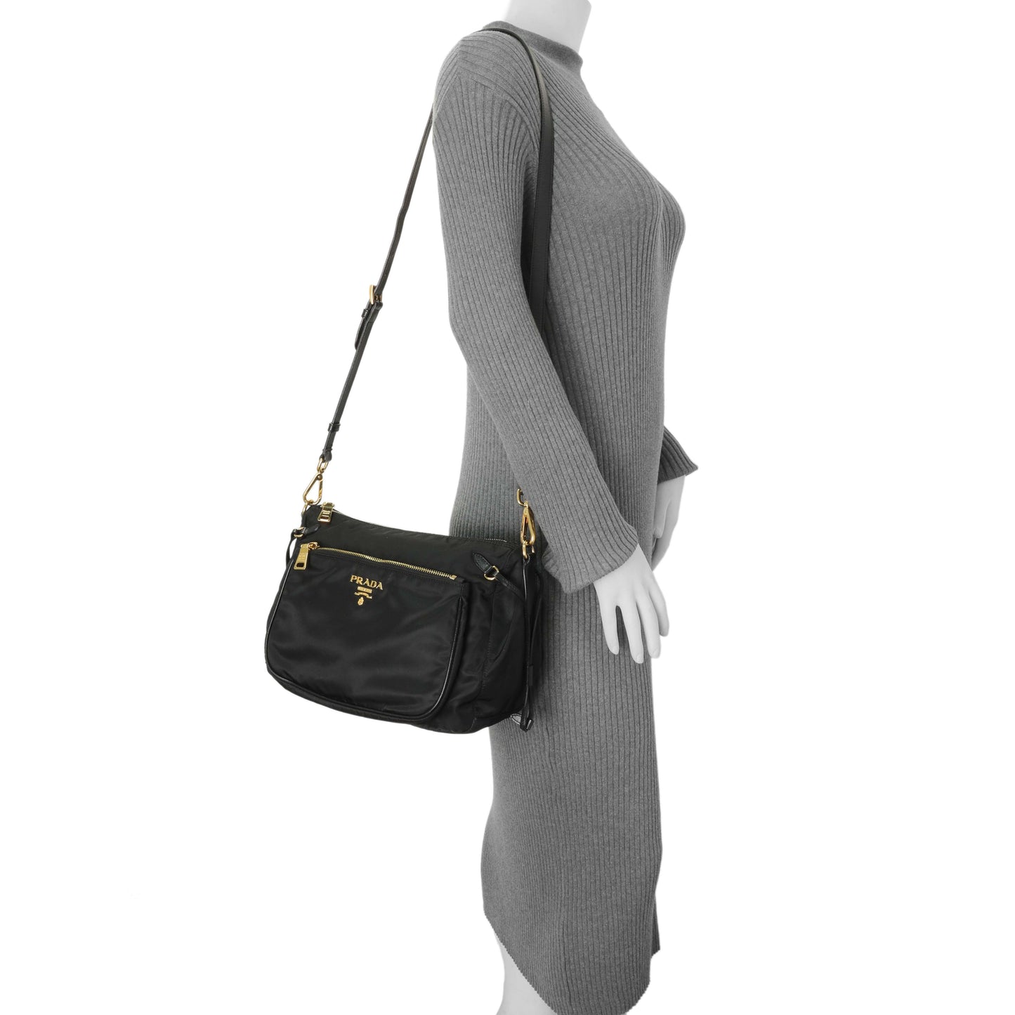 Exclusive Prada Black Tessuto Nylon Crossbody — Alternate View 13