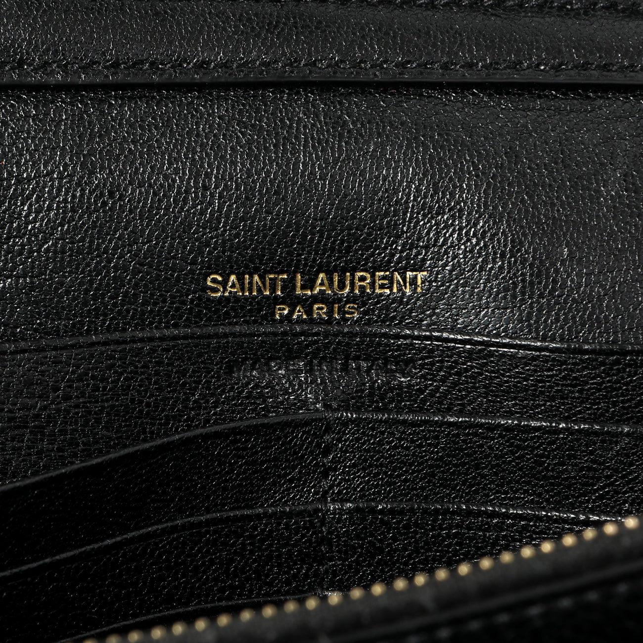 Exclusive Saint Laurent Black Lambskin Diamond Quilted Becky Chain Wallet — Alternate View 11