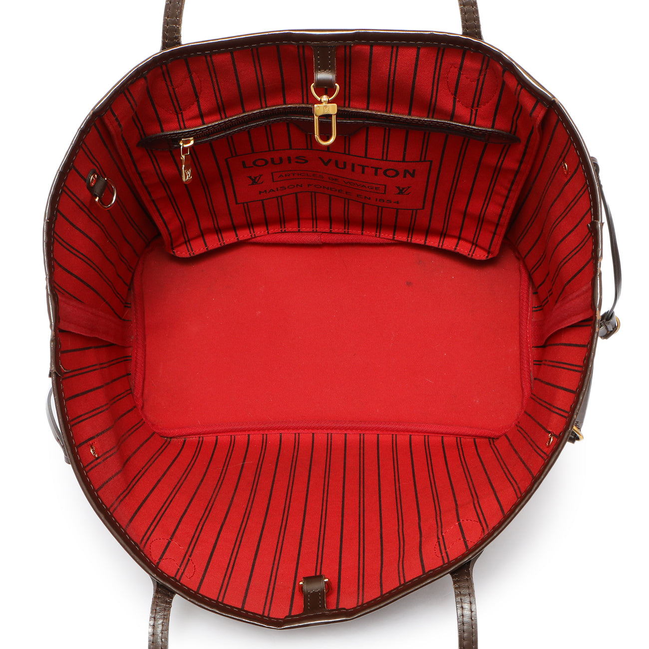 Exclusive Louis Vuitton Damier Ebene Neverfull MM — Top View