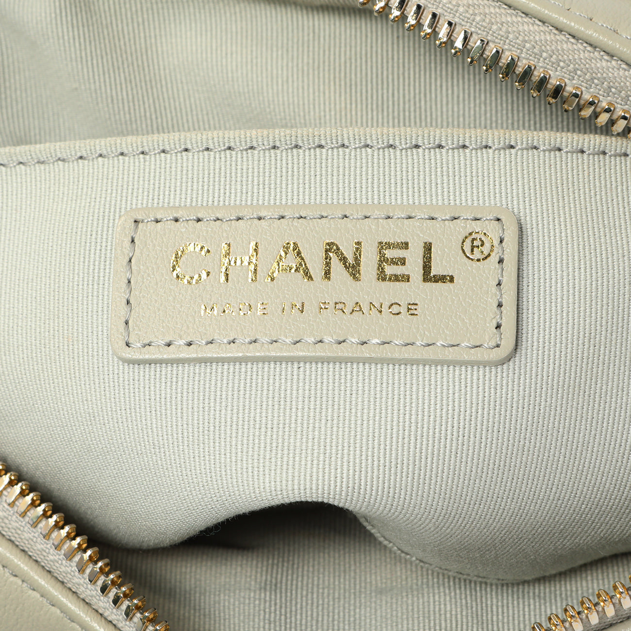 Exclusive Chanel Grey Quilted Calfskin Small Camera Case — Lifestyle View