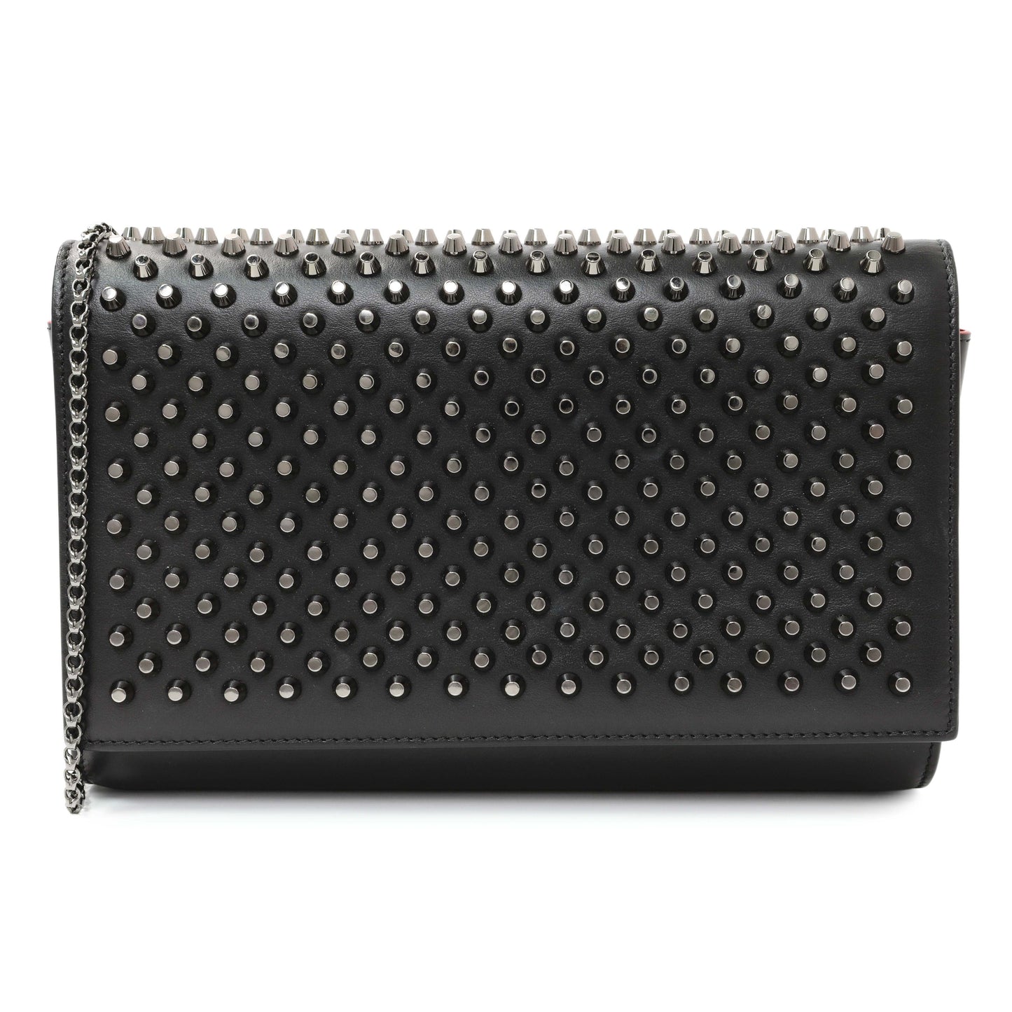 Exclusive Christian Louboutin Black Calfskin Paloma Clutch — Front View