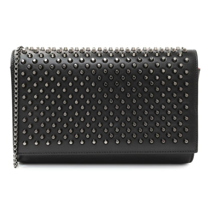 Exclusive Christian Louboutin Black Calfskin Paloma Clutch — Front View