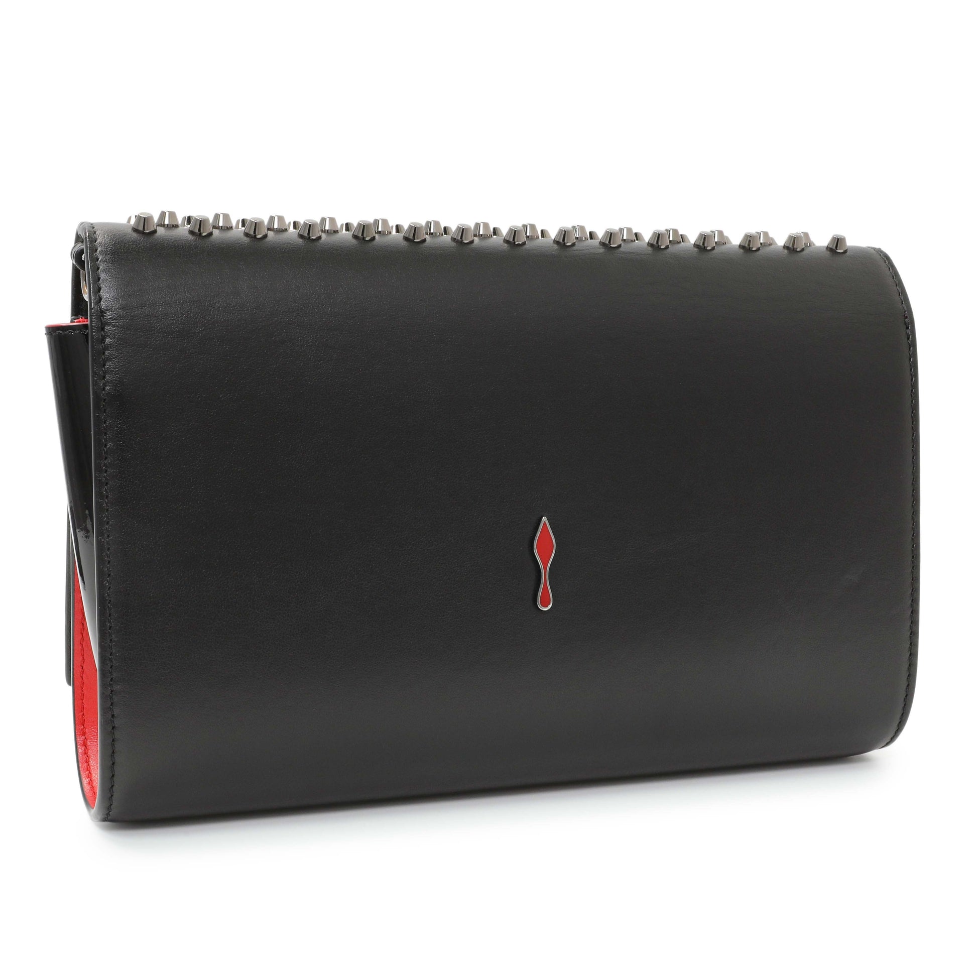 Exclusive Christian Louboutin Black Calfskin Paloma Clutch — Side View