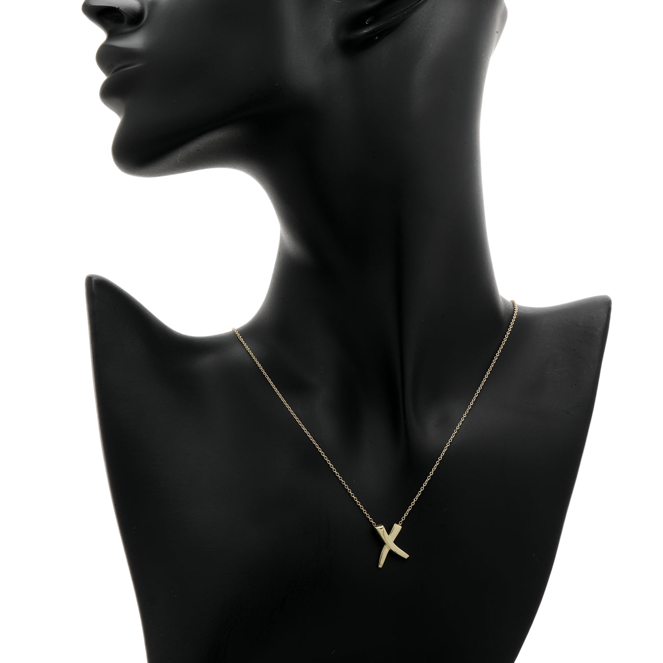 Exclusive Tiffany & Co. 18K Yellow Gold Paloma Picasso Graffiti X Pendant Necklace — Detail View