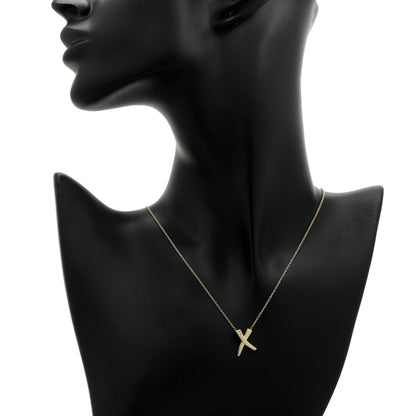Exclusive Tiffany & Co. 18K Yellow Gold Paloma Picasso Graffiti X Pendant Necklace — Detail View