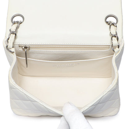 Exclusive Chanel White Quilted Lambskin Mini Square Flap — Alternate View 9