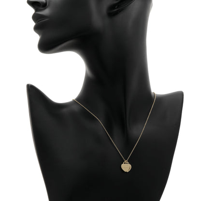 Exclusive Tiffany & Co. 18K Yellow Gold Mini Double Heart Tag Pendant — Detail View