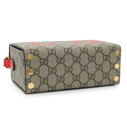 Exclusive Gucci GG Supreme Monogram Moon Calfskin Love Valentines Day Padlock Case — Back View
