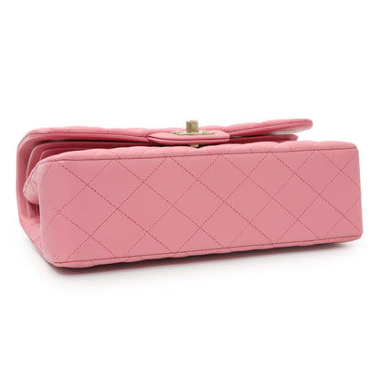 Exclusive Chanel Pink Quilted Lambskin Small Double Flap — Back View