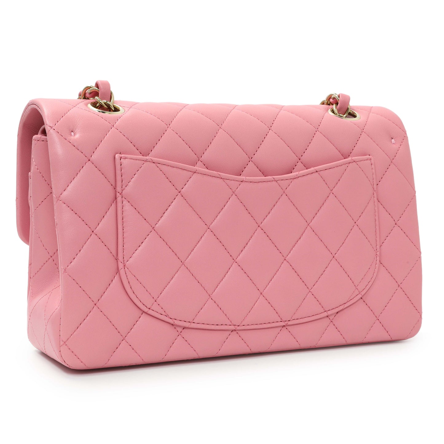 Exclusive Chanel Pink Quilted Lambskin Small Double Flap — Side View