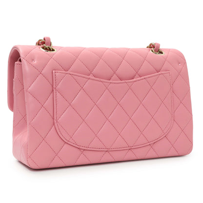 Exclusive Chanel Pink Quilted Lambskin Small Double Flap — Side View