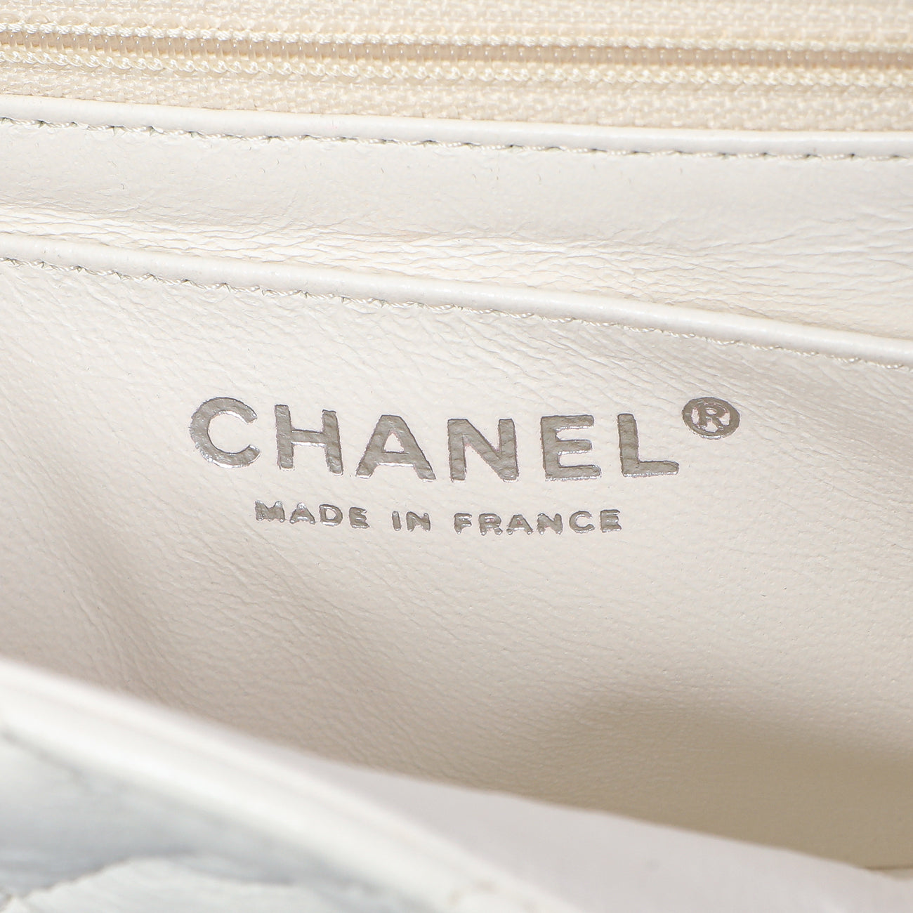 Exclusive Chanel White Quilted Lambskin Mini Square Flap — Alternate View 10