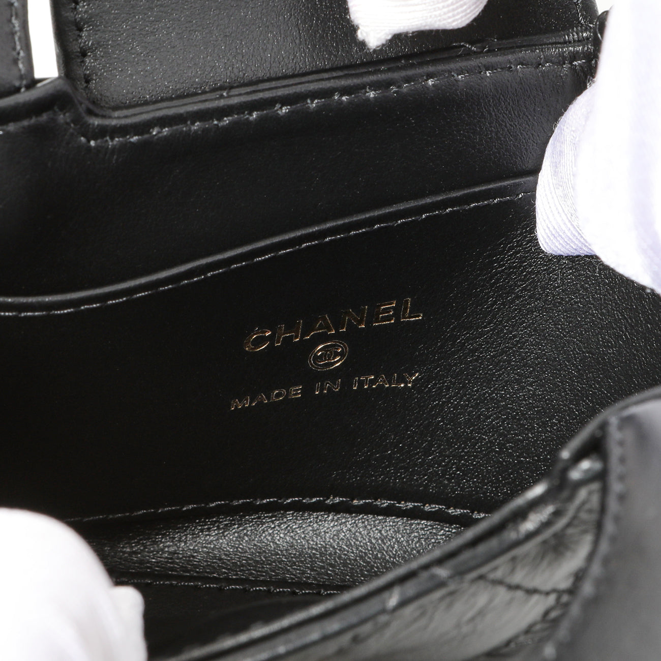 Exclusive Chanel Black Shiny Aged Calfskin Quilted Mini Nano Kelly Shopper — Lifestyle View