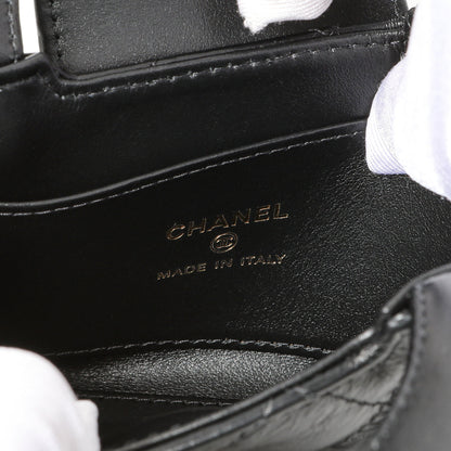 Exclusive Chanel Black Shiny Aged Calfskin Quilted Mini Nano Kelly Shopper — Lifestyle View