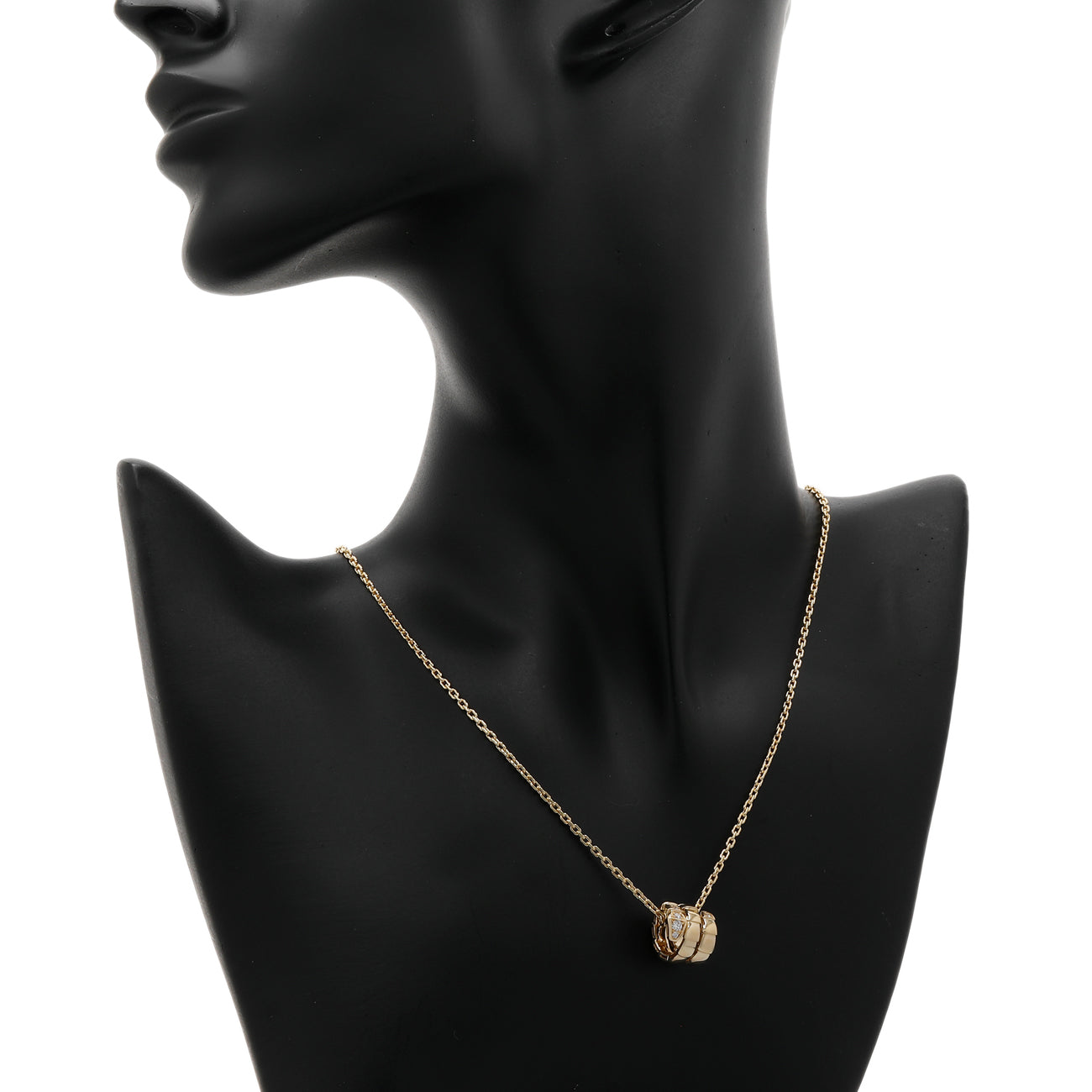 Exclusive Bulgari 18K Yellow Gold Diamond Serpenti Viper Necklace — Top View