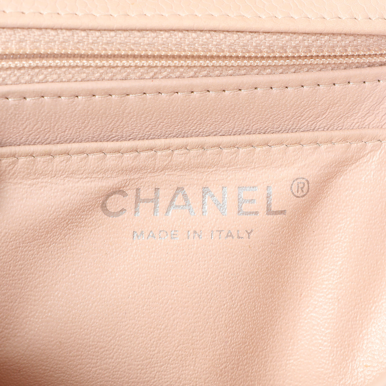 Exclusive Chanel Light Pink Quilted Caviar Mini Square Flap — Alternate View 9