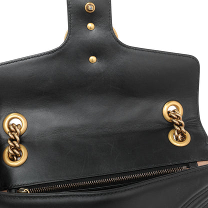 Exclusive Gucci Black Calfskin Matelasse Small GG Marmont Shoulder Bag — Alternate View 11