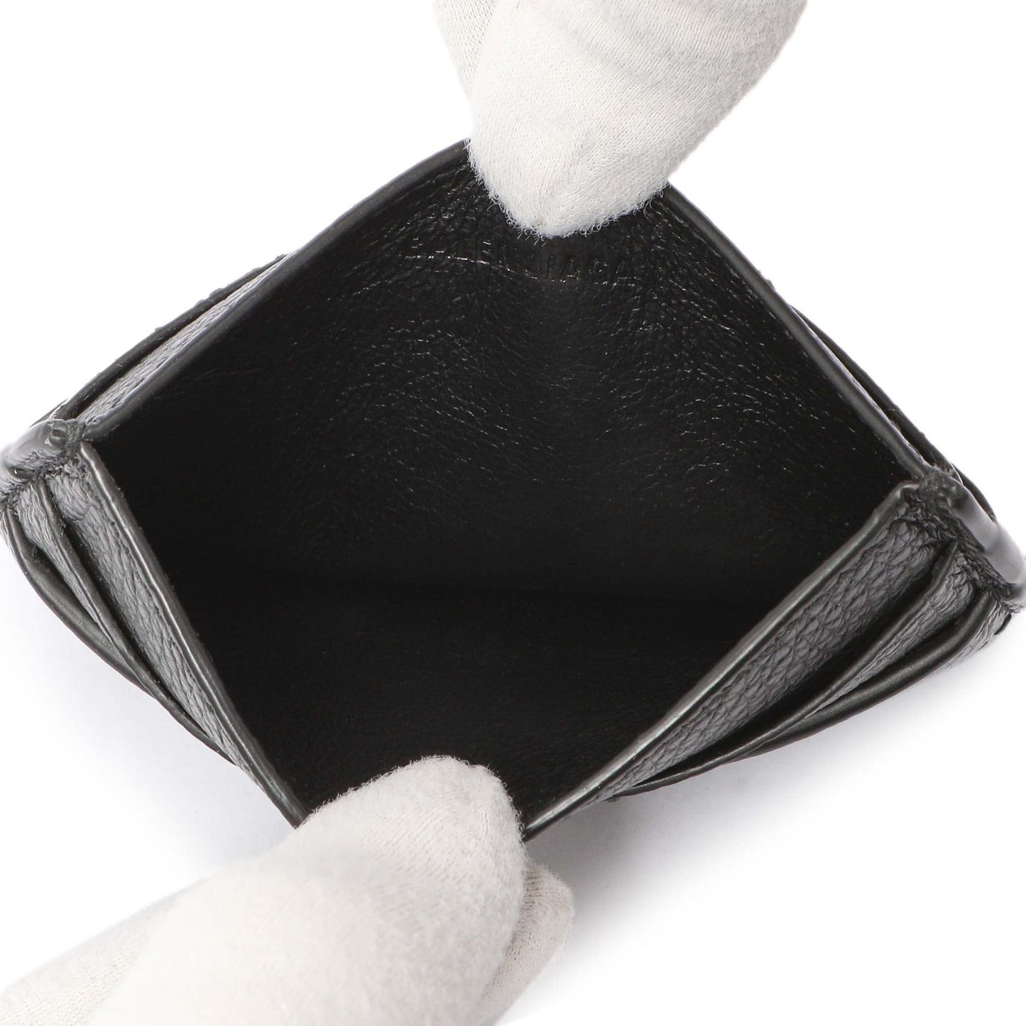 Exclusive Balenciaga Black Grained Calfskin Neo Classic Card Holder — Top View