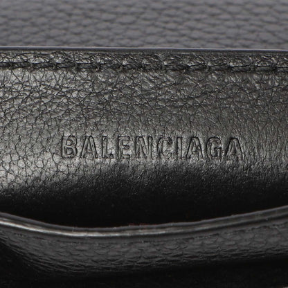 Exclusive Balenciaga Black Grained Calfskin Neo Classic Card Holder — Detail View