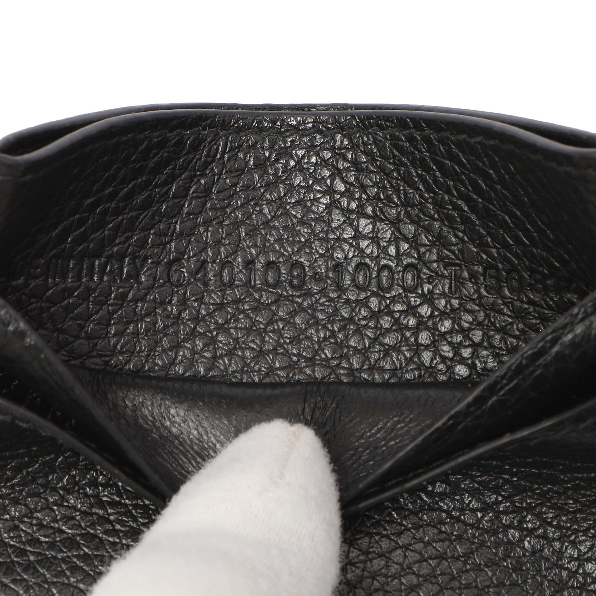 Exclusive Balenciaga Black Grained Calfskin Neo Classic Card Holder — Lifestyle View