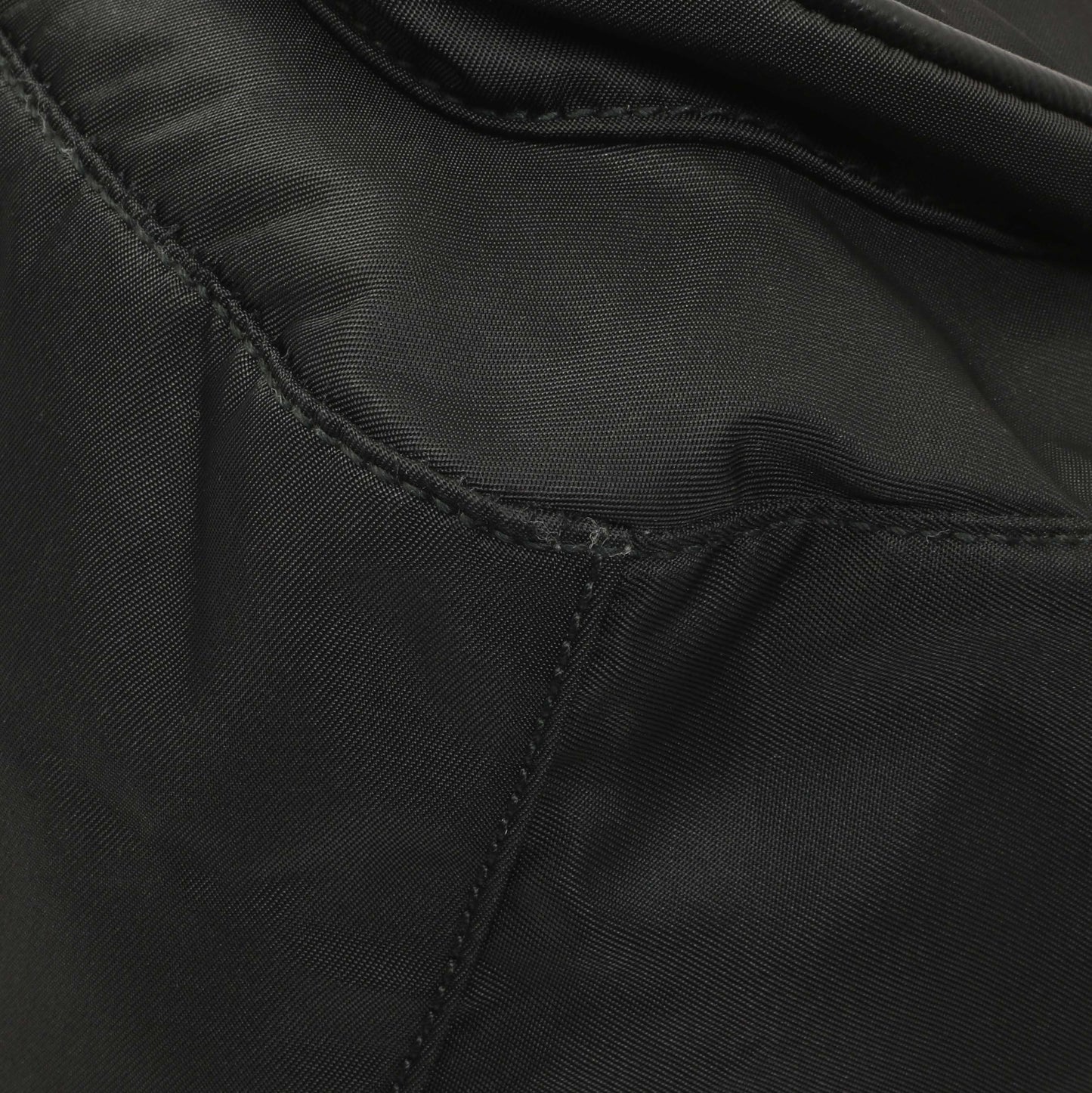 Exclusive Prada Black Tessuto Nylon Crossbody — Detail View