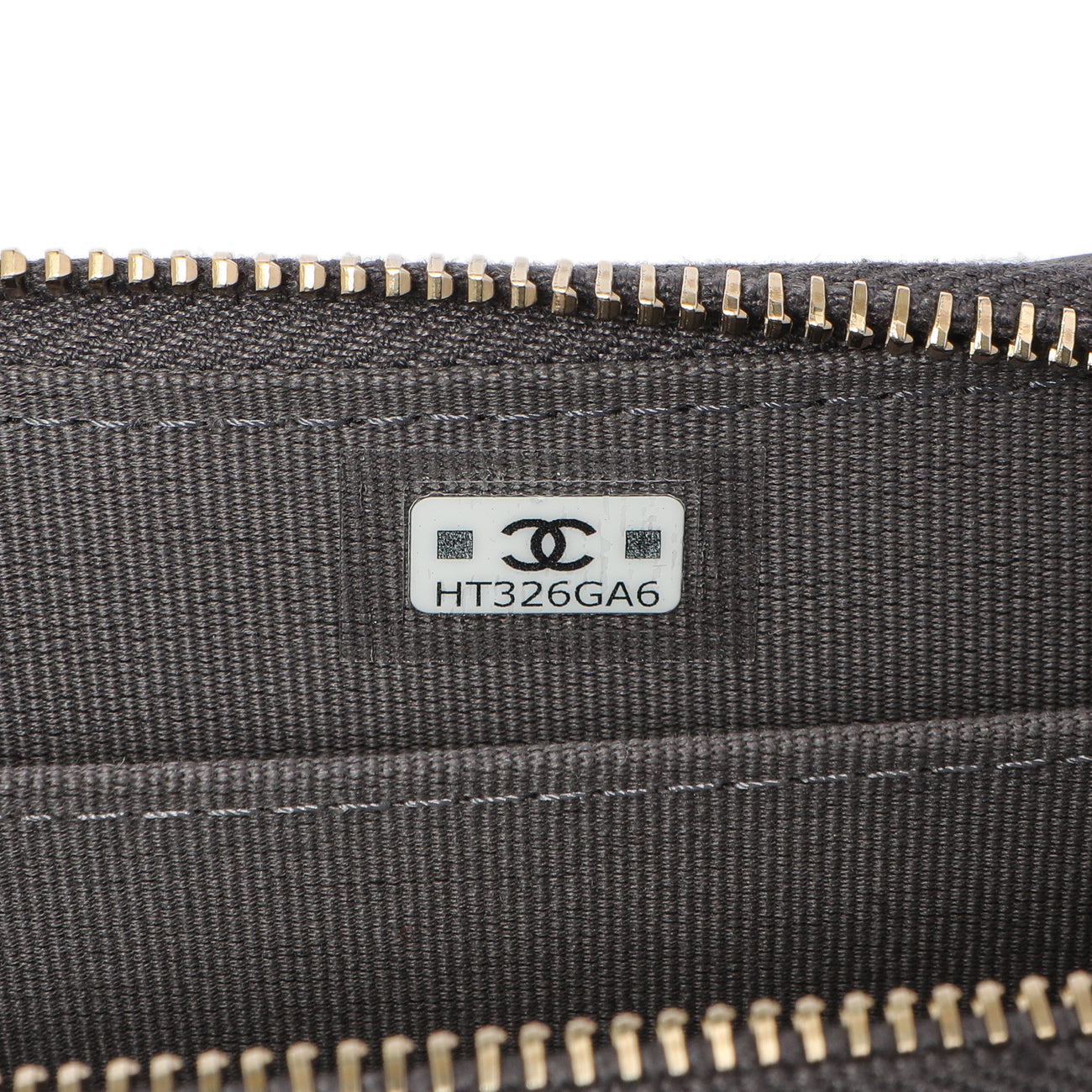 Exclusive Chanel Grey Quilted Lambskin 19 Vertical Zip Card Holder Wallet — Detail View
