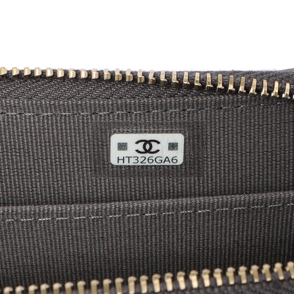 Exclusive Chanel Grey Quilted Lambskin 19 Vertical Zip Card Holder Wallet — Detail View