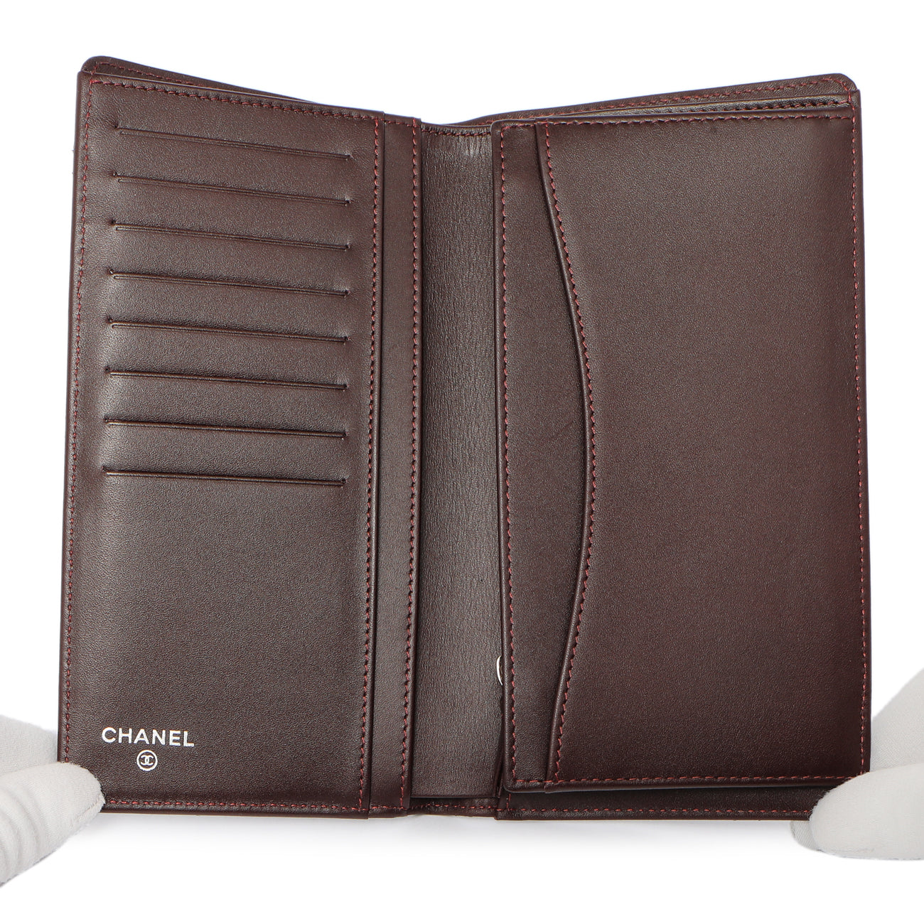 Exclusive Chanel Black Quilted Caviar Yen Wallet — Top View