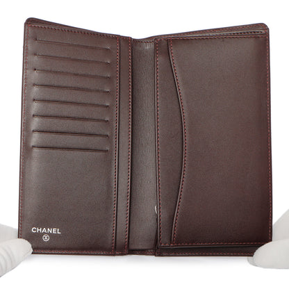 Exclusive Chanel Black Quilted Caviar Yen Wallet — Top View