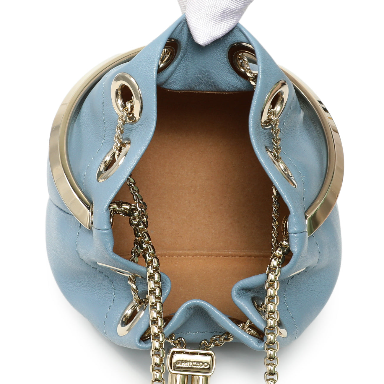Exclusive Jimmy Choo Blue Lambskin Micro Bon Bon Bag — Detail View