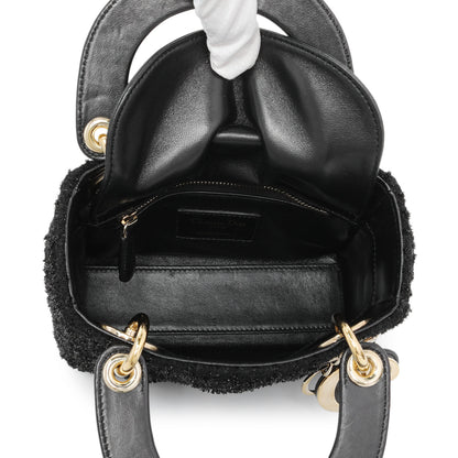Exclusive Christian Dior Black Tweed Mini Lady Dior — Top View