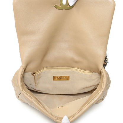 Exclusive Chanel Beige Quilted Lambskin Medium Chanel 19 Flap — Alternate View 9
