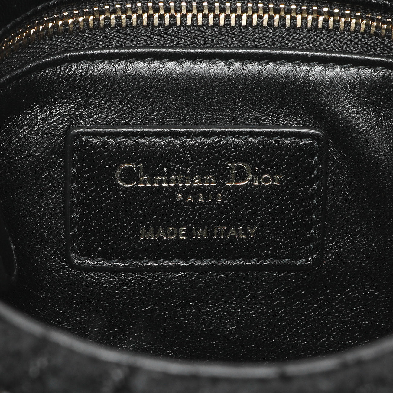 Exclusive Christian Dior Black Tweed Mini Lady Dior — Detail View