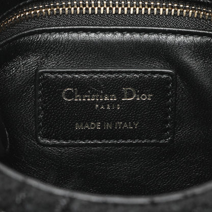 Exclusive Christian Dior Black Tweed Mini Lady Dior — Detail View