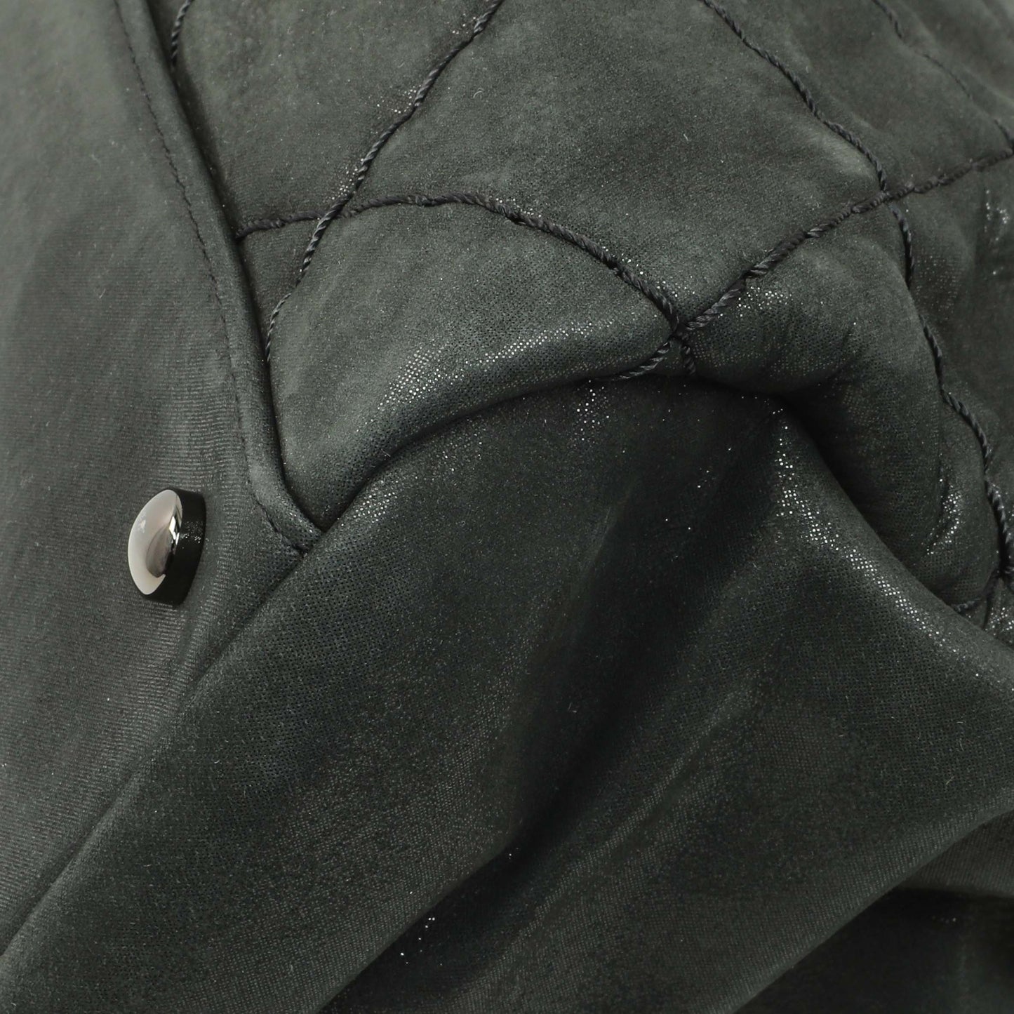 Exclusive Chanel Black Iridescent Calfskin Quilted Large Just Mademoiselle Bowling Bag — Alternate View 7