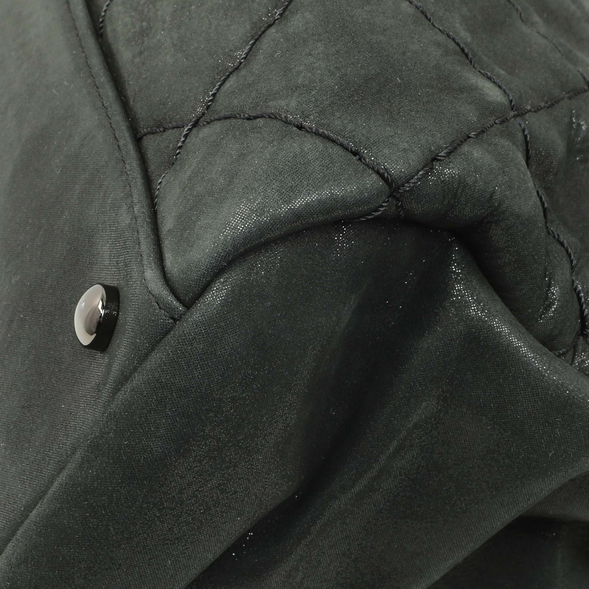 Exclusive Chanel Black Iridescent Calfskin Quilted Large Just Mademoiselle Bowling Bag — Alternate View 7