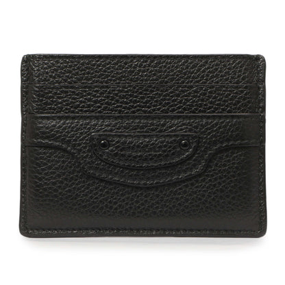 Exclusive Balenciaga Black Grained Calfskin Neo Classic Card Holder — Front View