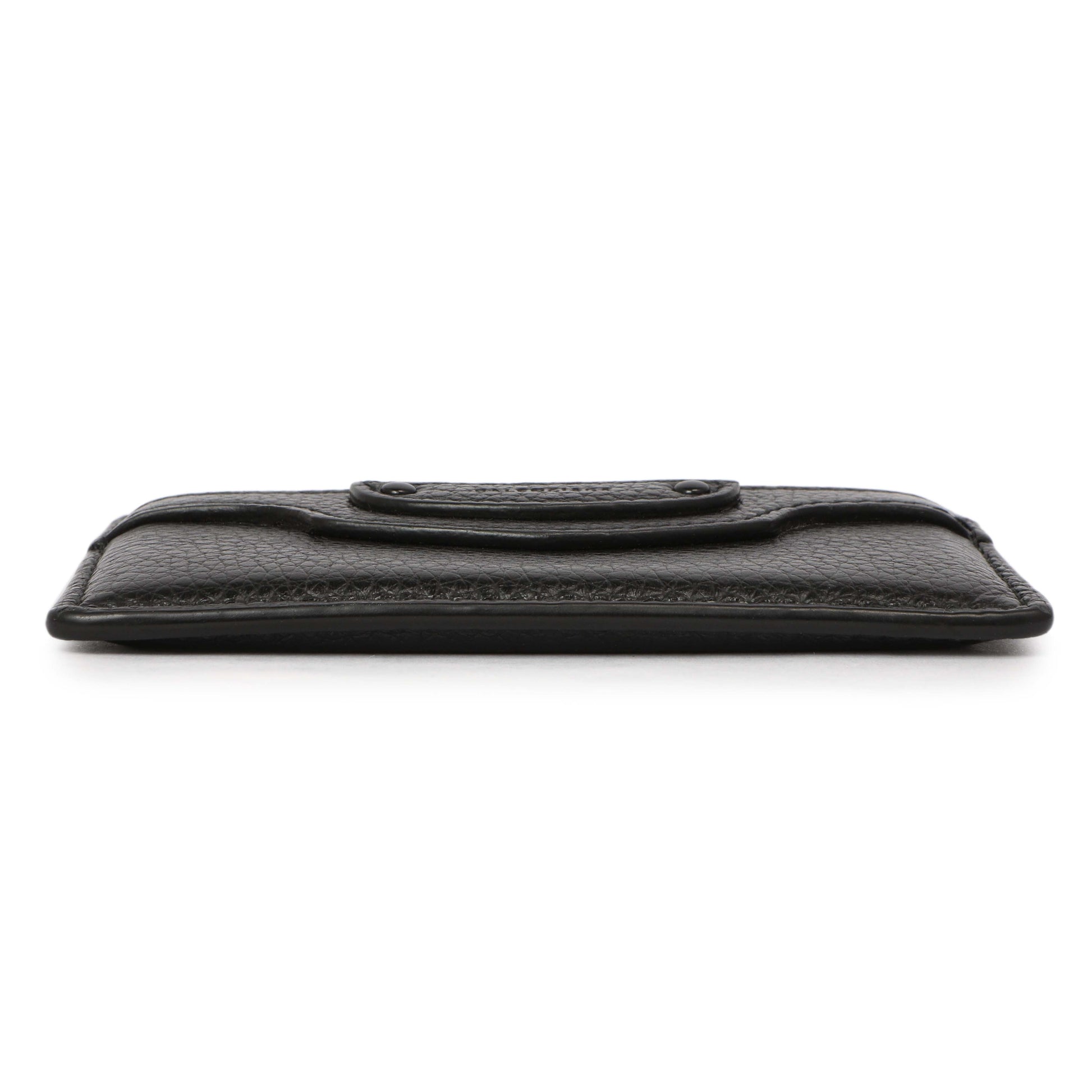 Exclusive Balenciaga Black Grained Calfskin Neo Classic Card Holder — Back View