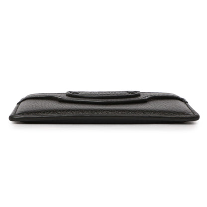 Exclusive Balenciaga Black Grained Calfskin Neo Classic Card Holder — Back View