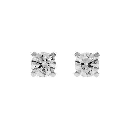 Exclusive Cartier 18K White Gold 0.37 Carat Diamond Stud Earrings — Front View
