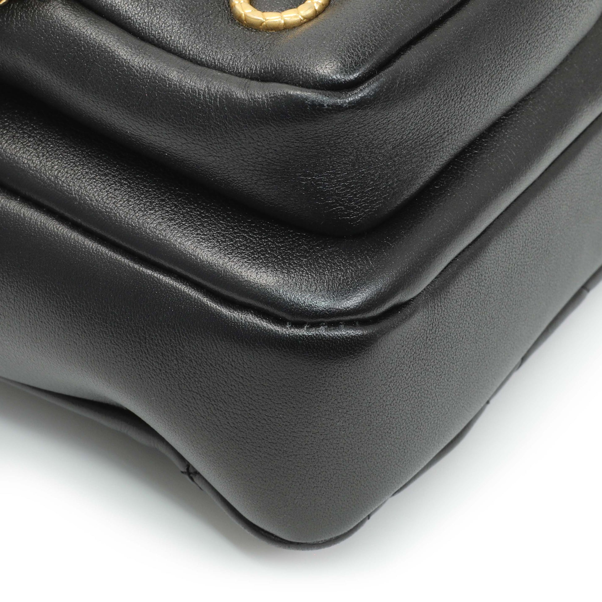 Exclusive Chanel Black Quilted Calfskin Small Camera Case — Detail View