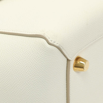 Exclusive Celine White Grained Calfskin Mini Belt Bag — Top View