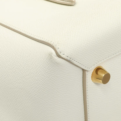 Exclusive Celine White Grained Calfskin Mini Belt Bag — Lifestyle View