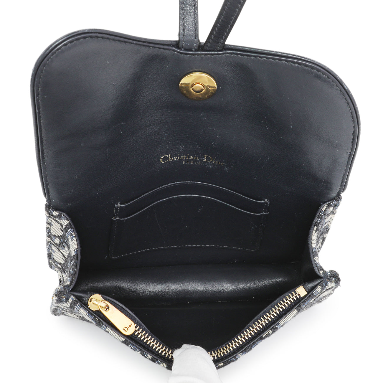 Exclusive Christian Dior Oblique Saddle Belt Bag — Top View
