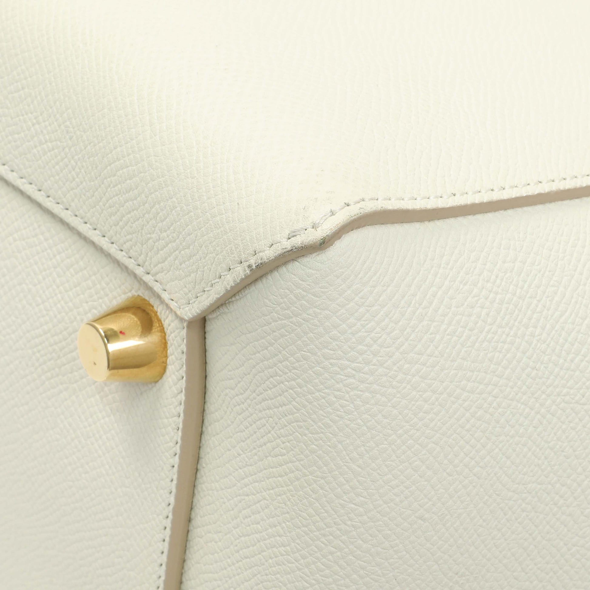 Exclusive Celine White Grained Calfskin Mini Belt Bag — Alternate View 7