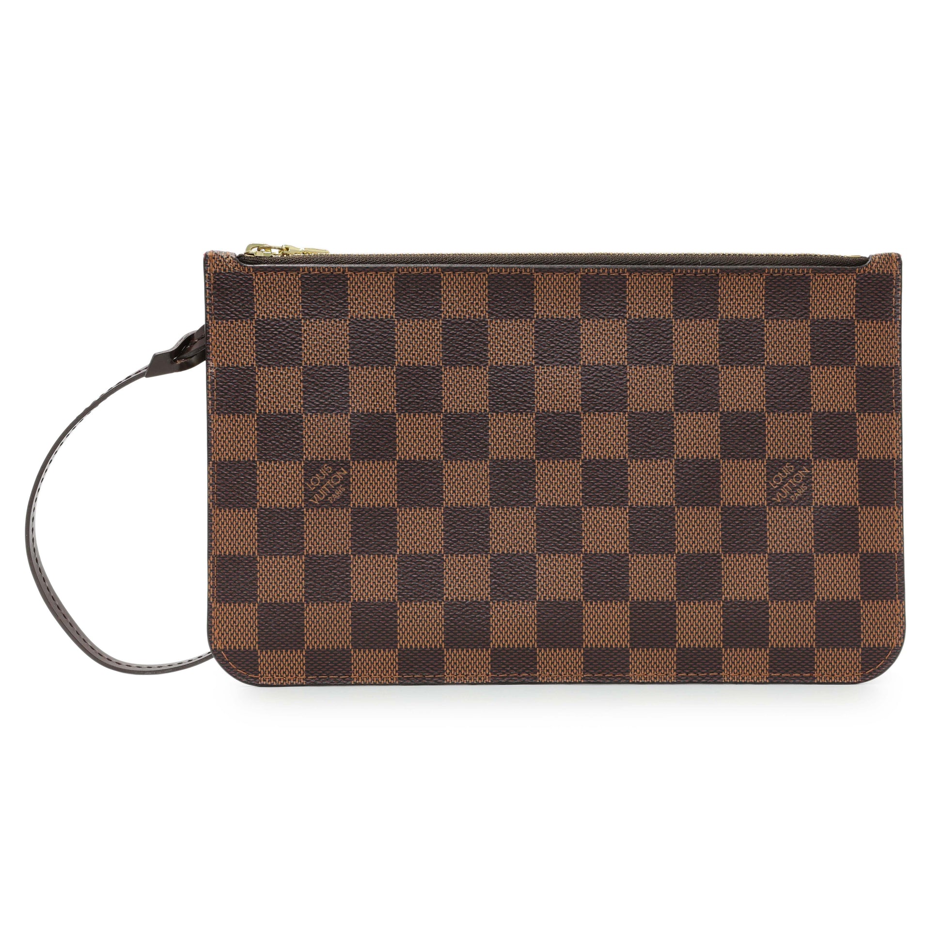 Exclusive Louis Vuitton Damier Ebene Neverfull MM GM Pochette — Front View