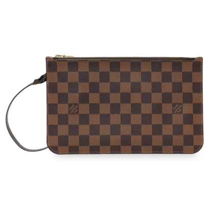 Exclusive Louis Vuitton Damier Ebene Neverfull MM GM Pochette — Front View