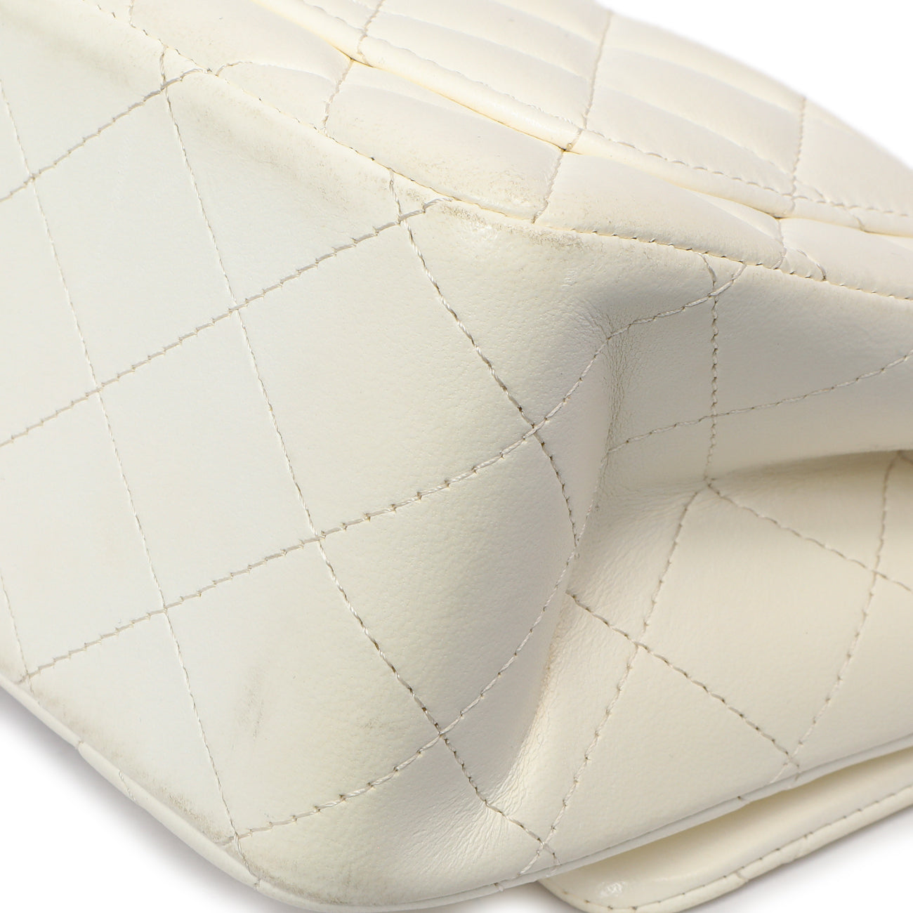 Exclusive Chanel White Quilted Lambskin Mini Square Flap — Alternate View 8