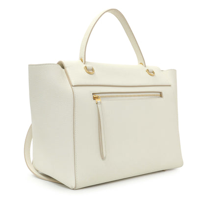 Exclusive Celine White Grained Calfskin Mini Belt Bag — Side View